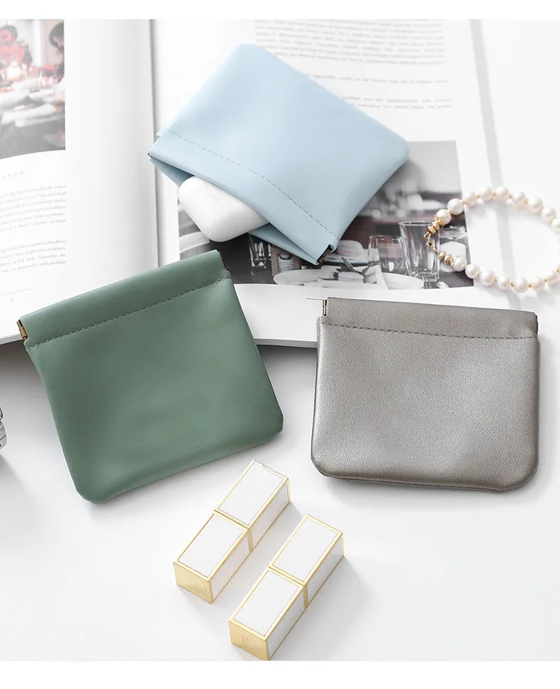 Monedero de cuero Pu para mujer y hombre, Mini cartera corta pequeña, monedero, llave para cambiar dinero, auriculares, tarjetero para niños y niñas