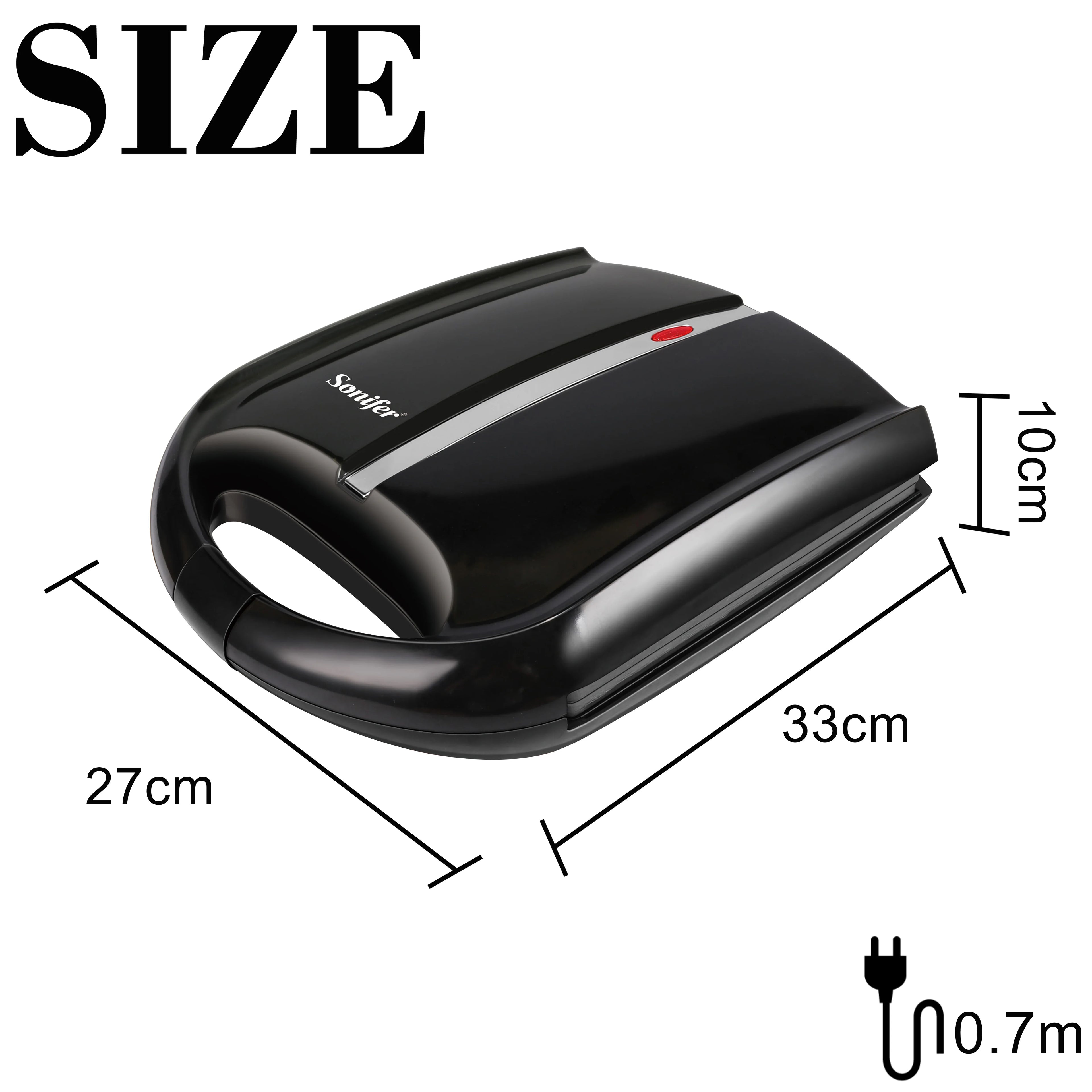 Sonifer-sandwichera eléctrica de 1400W, electrodomésticos de cocina para desayuno, máquina de gofres, sartén de hierro antiadherente, España