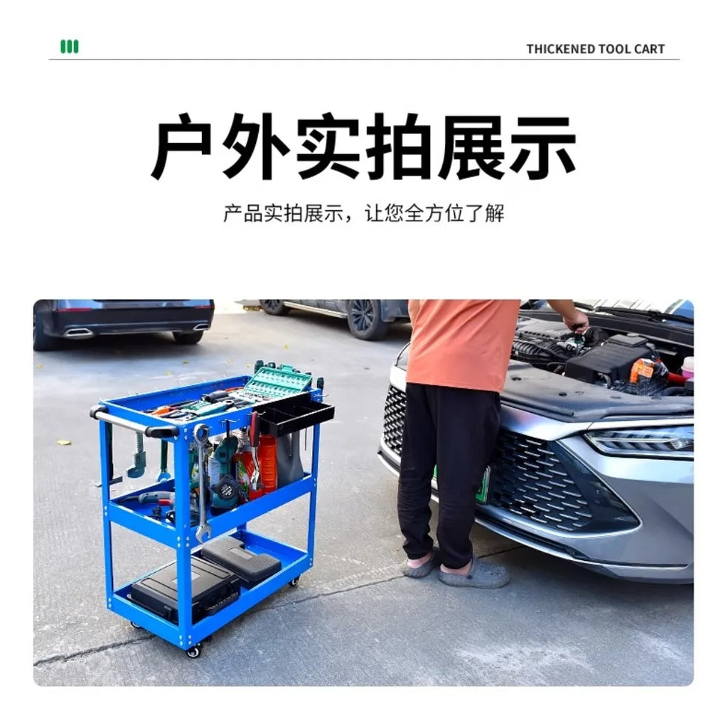 BaoLian-carro de herramientas de taller mecánico, carrito de herramientas con ruedas de freno, caja de herramientas, organizador de gabinete, soporte, estantes de banco de trabajo de garaje