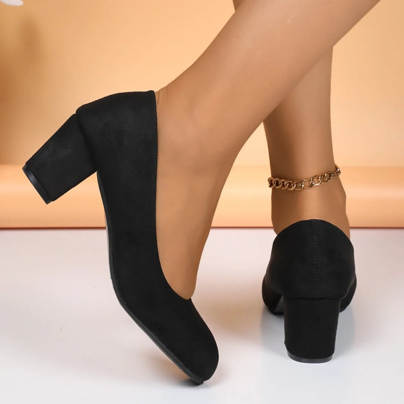 Zapatos De tacón alto poco profundos para Mujer, Zapatos De tacón medios Retro, tendencia De moda, Zapatos De diseñador De otoño, Zapatos De vestir para caminar, Zapatos De Mujer