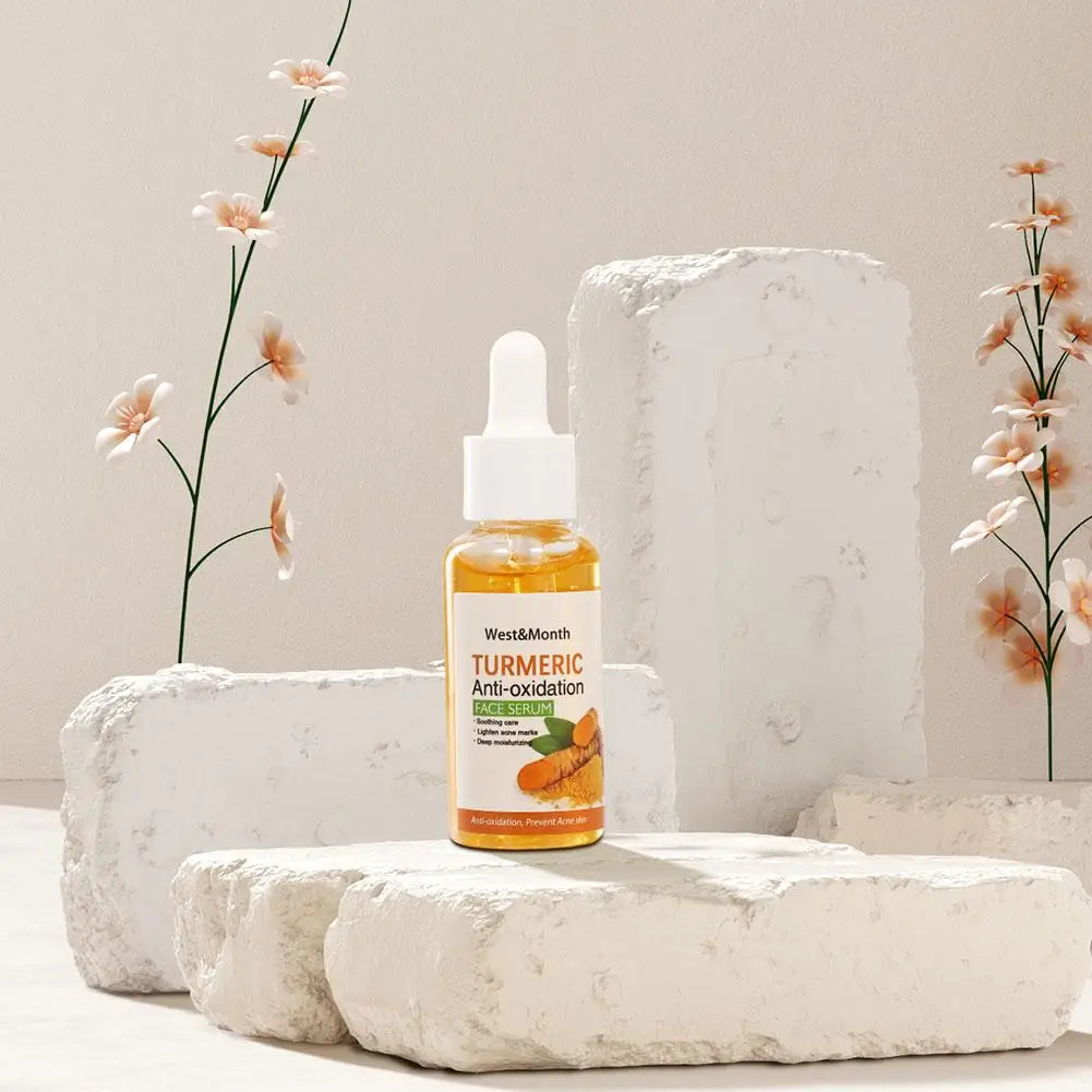 Suero blanqueador Facial de cúrcuma, loción antioxidante, Corrector de manchas oscuras, brillo Facial, jabón de aceite de cúrcuma