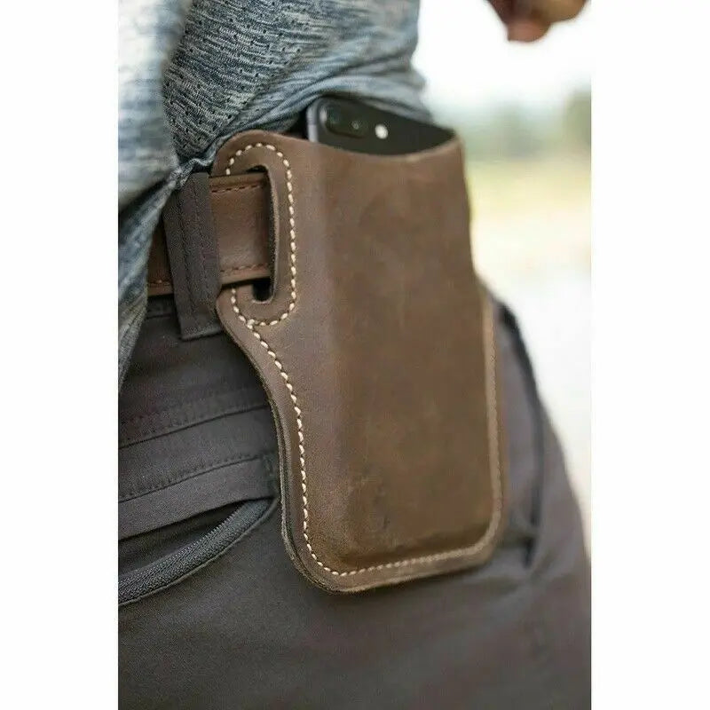 Funda de teléfono para hombre, funda con lazo para teléfono móvil, cinturón, riñonera, accesorios, monedero de cuero, billetera para teléfono, bolsa para correr, bolsas de viaje para acampar