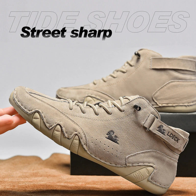 Zapatillas de deporte para hombre, zapatos informales vulcanizados de cuero Pu con cordones, ligeros, a la moda, romanas, tenis, novedad, 2023