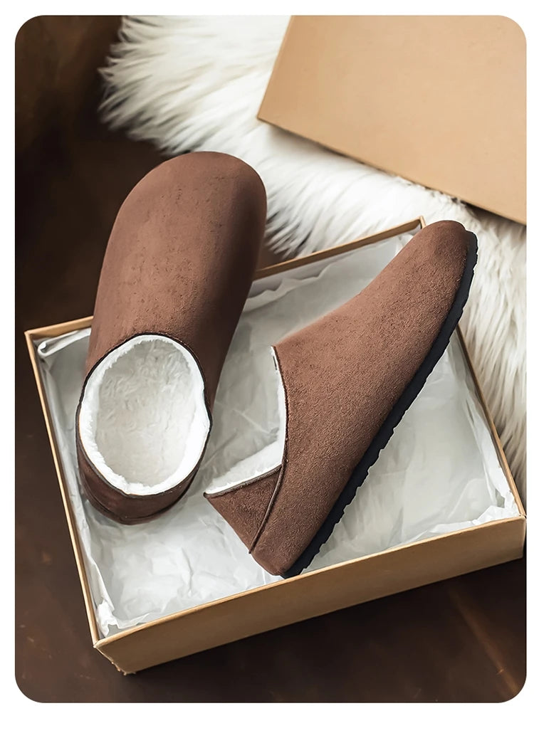 2025 zuecos de moda, zapatillas para hombre, zapatillas planas informales para exteriores, cómodas zapatillas de gamuza de suela gruesa, zapatos de playa antideslizantes para mujer