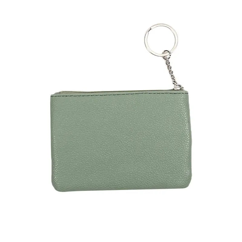 Monedero de cuero PU a la moda, cartera pequeña para mujer, monederos de cambio, Mini bolsas de dinero con cremallera, billeteras de bolsillo para niños, llavero