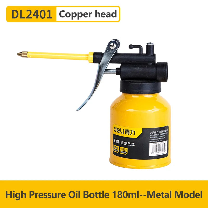 Lubricación de lata de aceite, bomba de alta presión de Metal, pistolas de grasa, botella de aceite de coche, herramienta de reparación de automóviles, 180ml