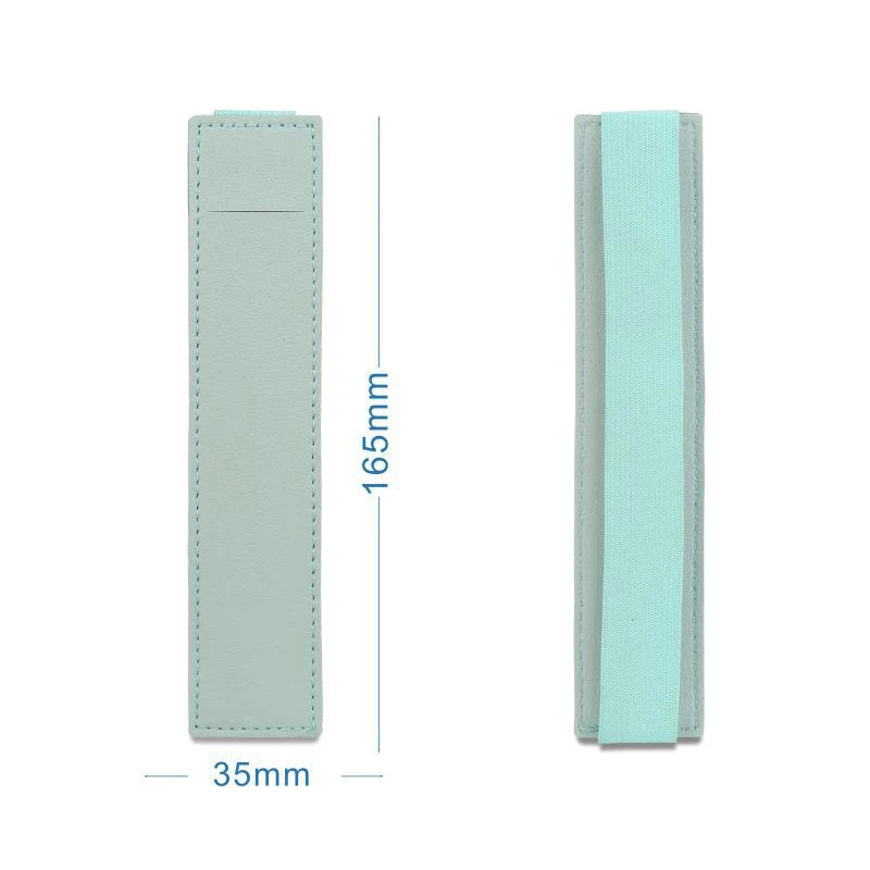 Bolsa de bolígrafo de cuero Pu portátil, libro con hebilla elástica, cuaderno, estuche de bolígrafo escolar de moda para reuniones de oficina, fácil de llevar, papelería de oficina