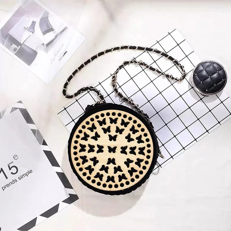 6 uds DIY parte inferior de cesta de madera Natural cesta de ganchillo hueca Base de madera para bolsa de tejer fondo artesanía hacer cesta tejida