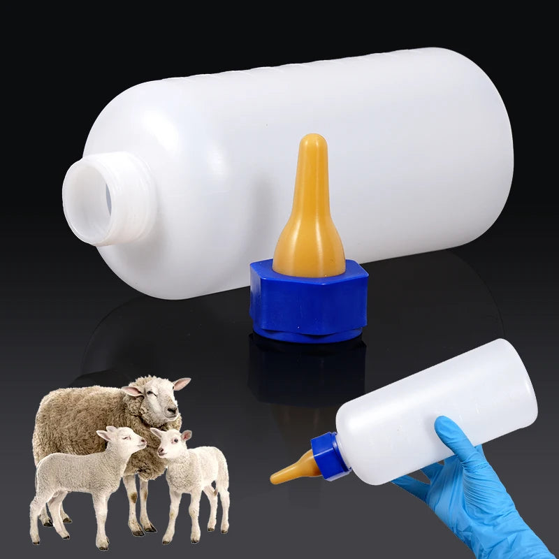 Biberón de 900 ml para alimentar terneros, corderos y cabritos, con chupete amarillo, para cría en granja, herramienta de alimentación para ovejas y cabras