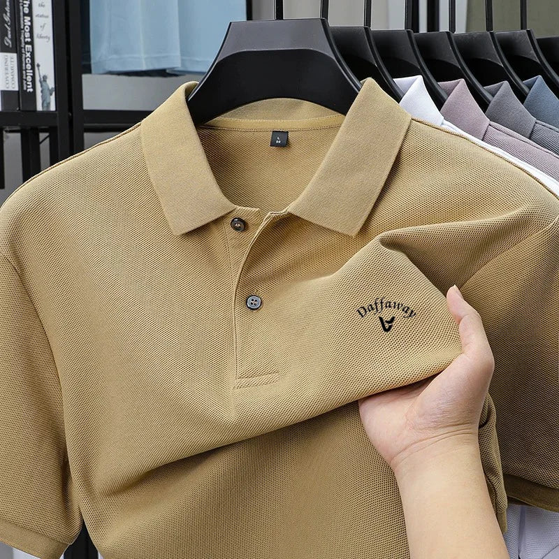Camiseta polo de marca de golf de manga corta, 100% algodón, informal, para hombre, novedad de verano, estampada, deportiva, cómoda, transpirable, con solapa