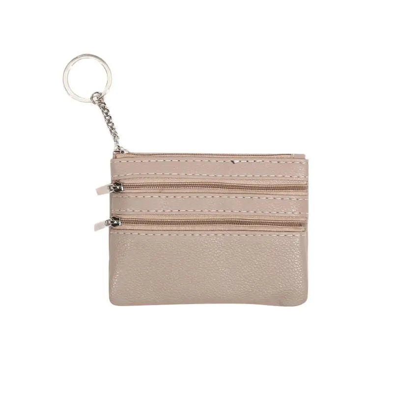 Monedero de cuero PU a la moda, cartera pequeña para mujer, monederos de cambio, Mini bolsas de dinero con cremallera, billeteras de bolsillo para niños, llavero