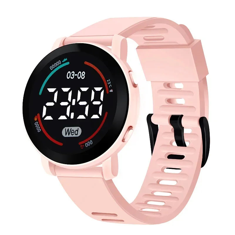 Reloj deportivo luminoso LED para hombre y mujer, pulsera electrónica redonda resistente al agua, Digital, 2023