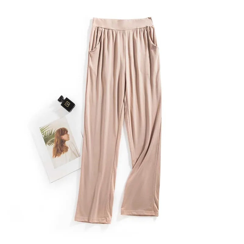 Pijamas de algodón para mujer, pantalones cómodos de talla grande para el hogar, ropa de noche para otoño e invierno, M-3XL