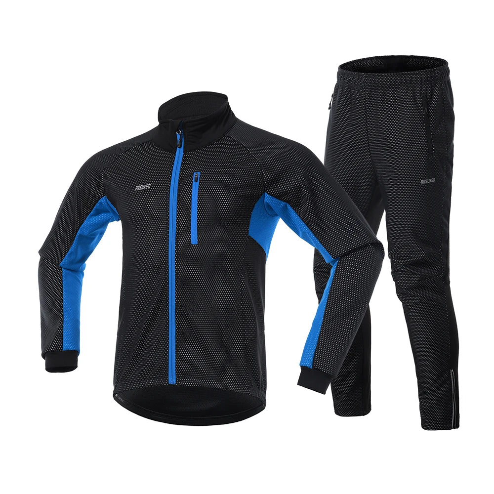 ARSUXEO, chaqueta y pantalones cálidos de invierno para ciclismo para hombre, cortavientos para bicicleta, ropa deportiva térmica, trajes para bicicleta, ropa de ciclismo MTB 20A