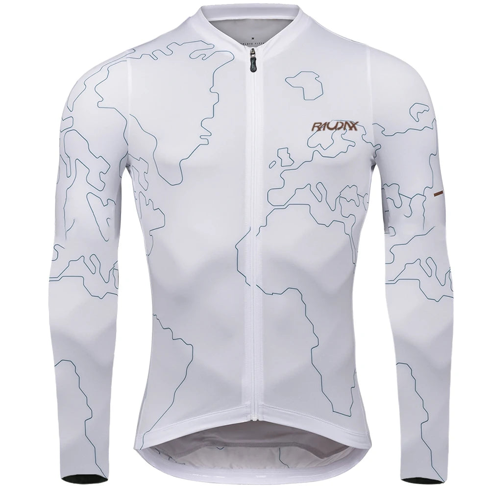 Raudax-Camiseta de Ciclismo de manga larga para hombre, Ropa de Ciclismo con protección UV, Ropa de Ciclismo de carreras, camisetas para montar en bicicleta, verano
