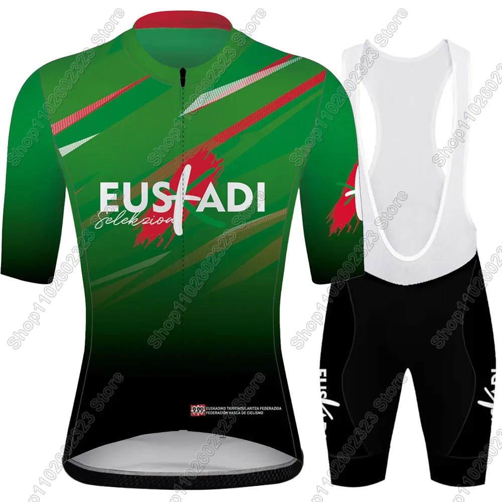 Euskadi equipo ciclismo Jersey 2025 conjunto verano España Ropa de bicicleta camisas de bicicleta traje pantalones cortos con pechera MTB Ropa Maillot