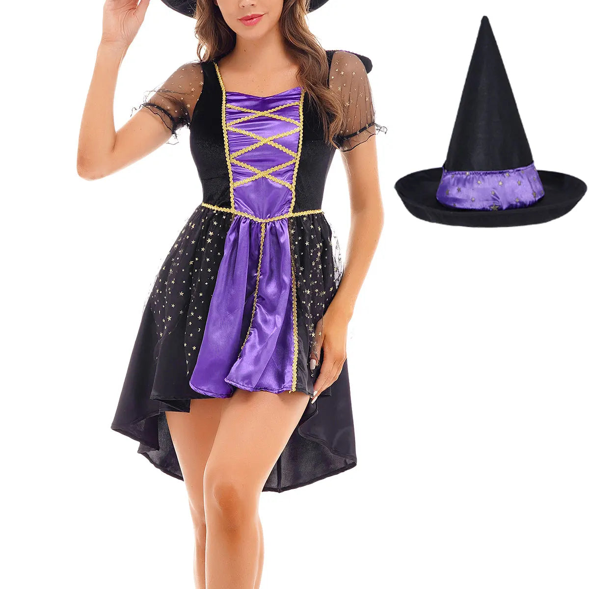 Disfraz de Halloween para mujer adulta, vestido de Reina, bruja mágica, demonio de Pascua, vampiro, novia, bruja de la muerte, disfraces de Cosplay, vestido de corte Retro