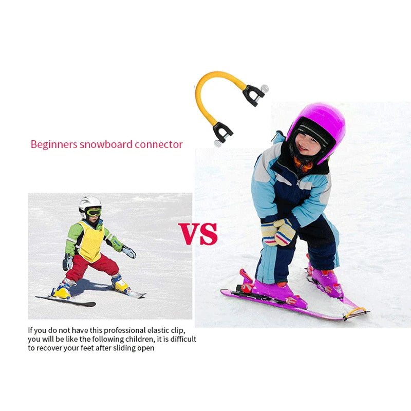 Conector de punta de esquí para principiantes, conector de cuña de esquí para invierno, niños, adultos, ayuda para entrenamiento de esquí, accesorios de snowboard