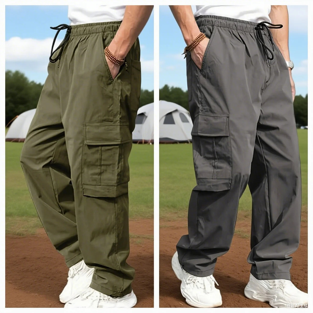 Pantalones Cargo tácticos de verano para hombre, pantalones ligeros informales impermeables, pantalones casuales resistentes al