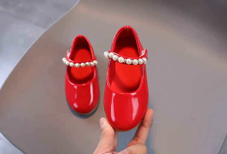 Zapatos de piel para niña, calzado de princesa, suela suave, Mary Jane, primavera y otoño