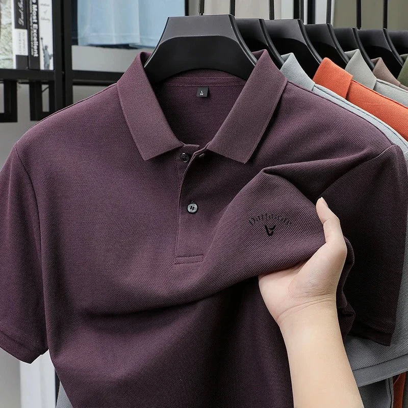 Camiseta polo de marca de golf de manga corta, 100% algodón, informal, para hombre, novedad de verano, estampada, deportiva, cómoda, transpirable, con solapa
