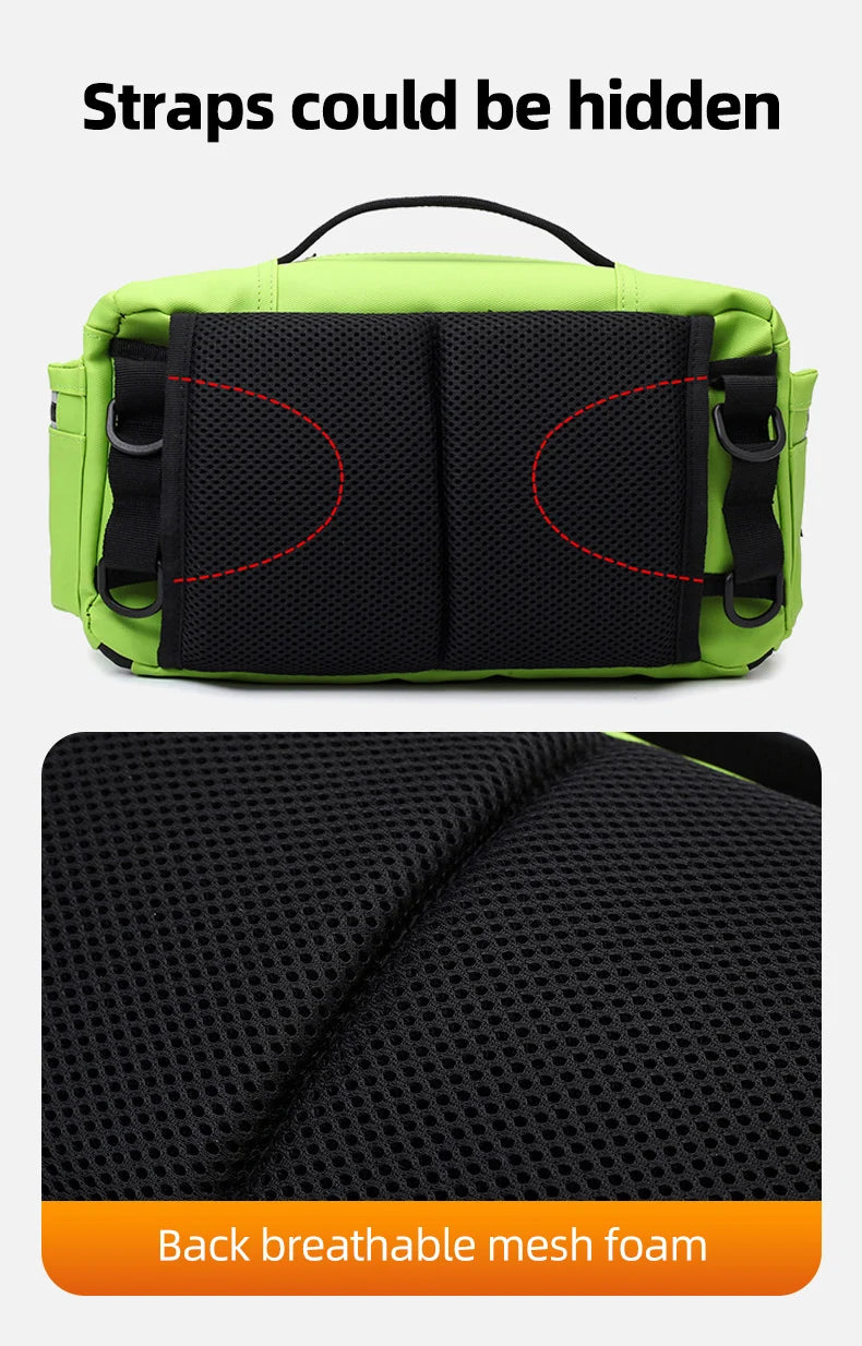 Bolsa de pecho para senderismo para hombre, riñonera de viaje con múltiples bolsillos, para escalada al aire libre, correr, ciclismo, bandolera, bolsa de aparejo con cinturón Molle deportiva
