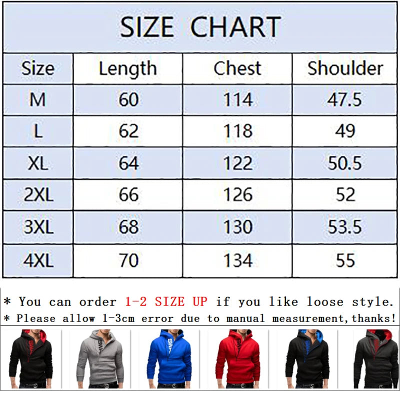 Sudadera con capucha de manga larga para hombre, suéter con cremallera, cuello alto, chaqueta superior, abrigo, color negro