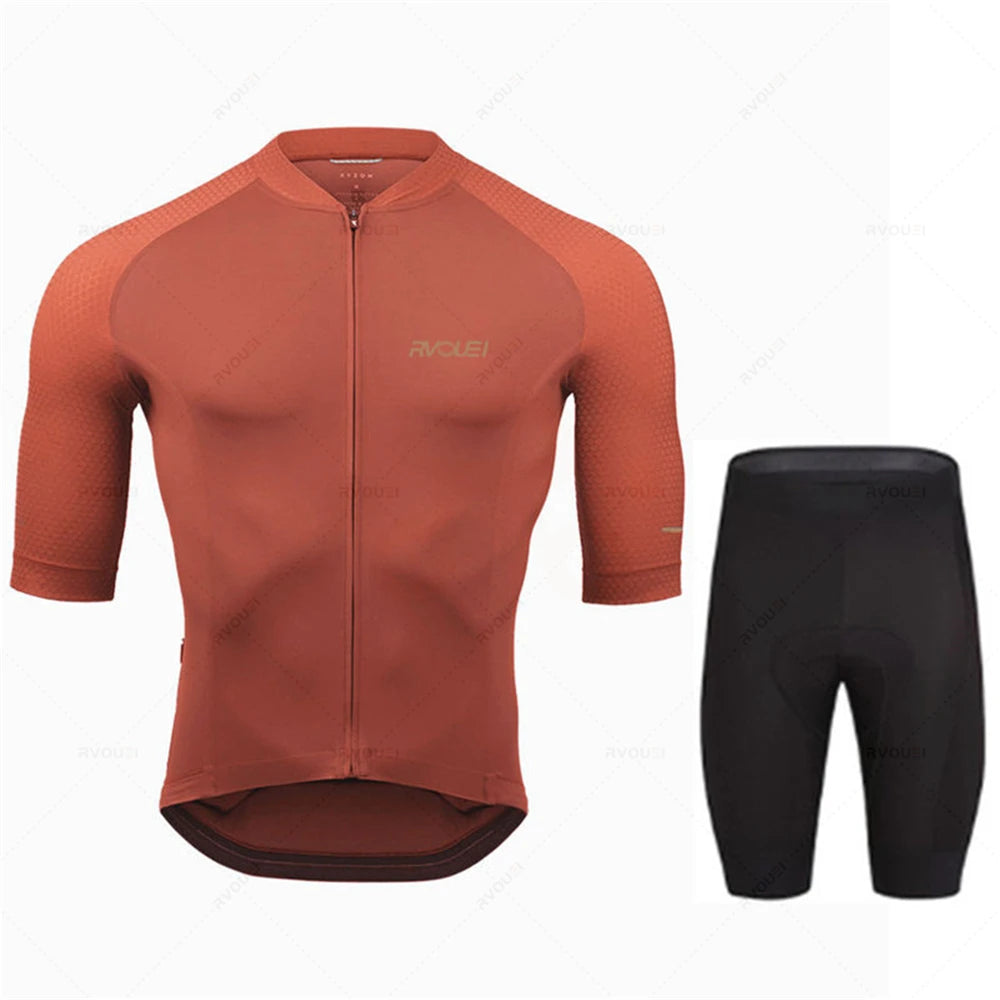 2025 Rvouei Pro Team Ropa de bicicleta hombres nueva Ropa de bicicleta de carretera Ropa de carreras transpirable Ciclismo Jersey conjunto Ropa Ciclismo Maillot