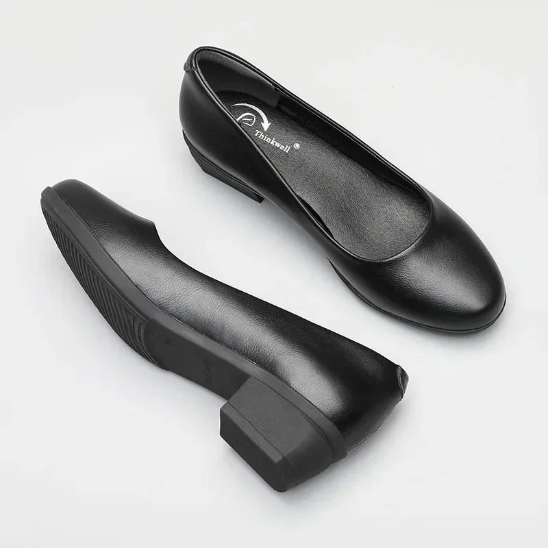 Zapatos De Mujer De suela blanda a la moda, Zapatos De trabajo cómodos para el trabajo, Zapatos De tacón grueso para Mujer, Zapatos antideslizantes De Mujer