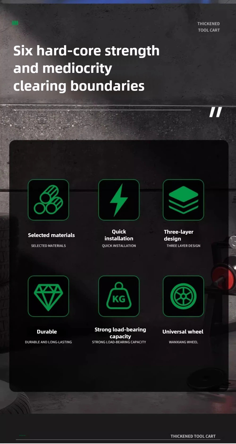 BaoLian-carro de herramientas de taller mecánico, carrito de herramientas con ruedas de freno, caja de herramientas, organizador de gabinete, soporte, estantes de banco de trabajo de garaje