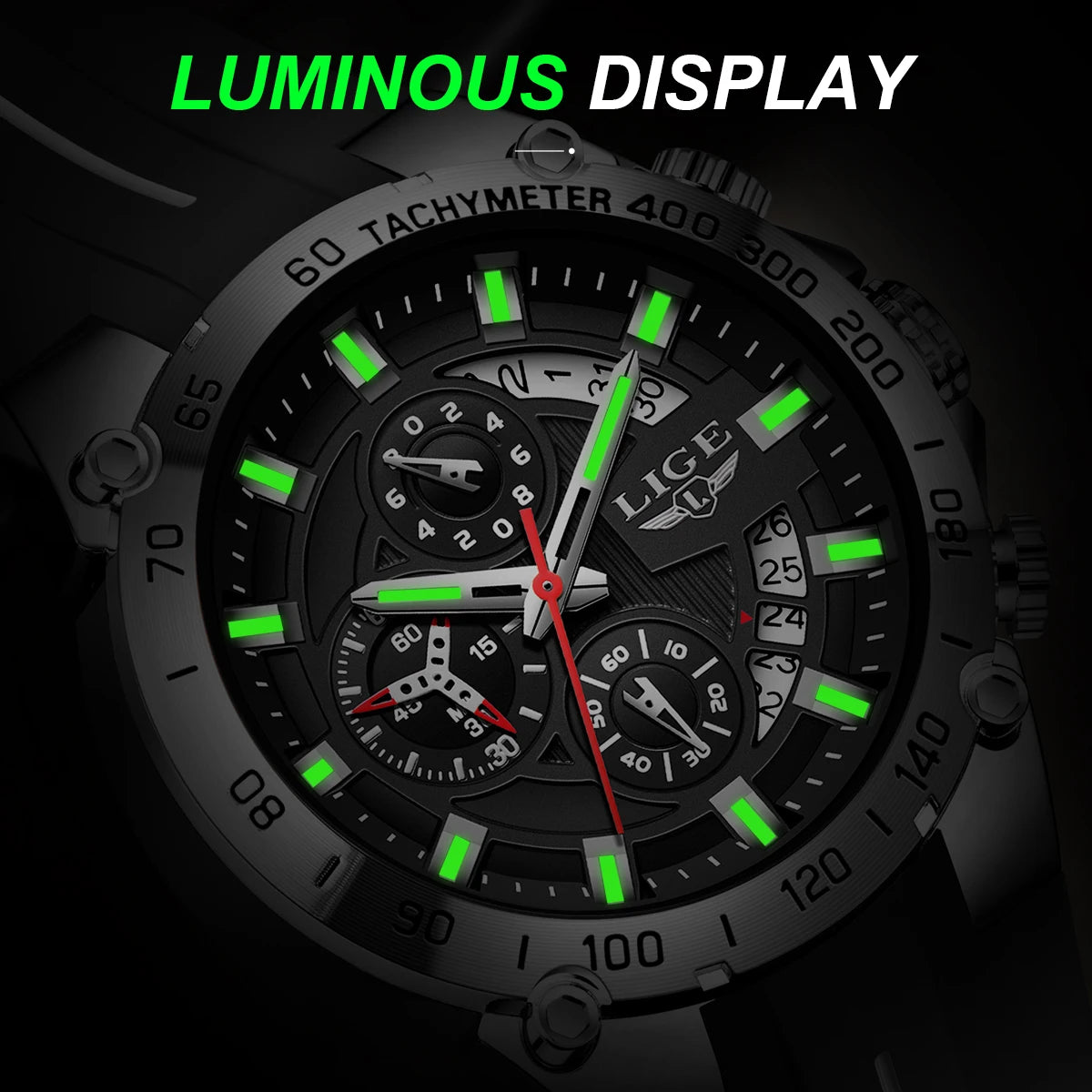 Relojes de Moda LIGE, Relojes de Pulsera Masculinos de Moda con Cronógrafo, Fecha Luminosa e Impermeable, Reloj de Hombre, Relogio Masculino
