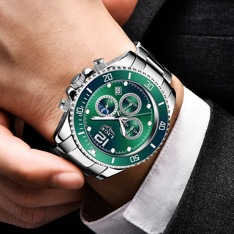 Reloj Masculino LIGE, nuevo reloj de cuarzo militar para hombre, relojes impermeables de lujo a la moda, cronógrafo con fecha de negocios para hombre