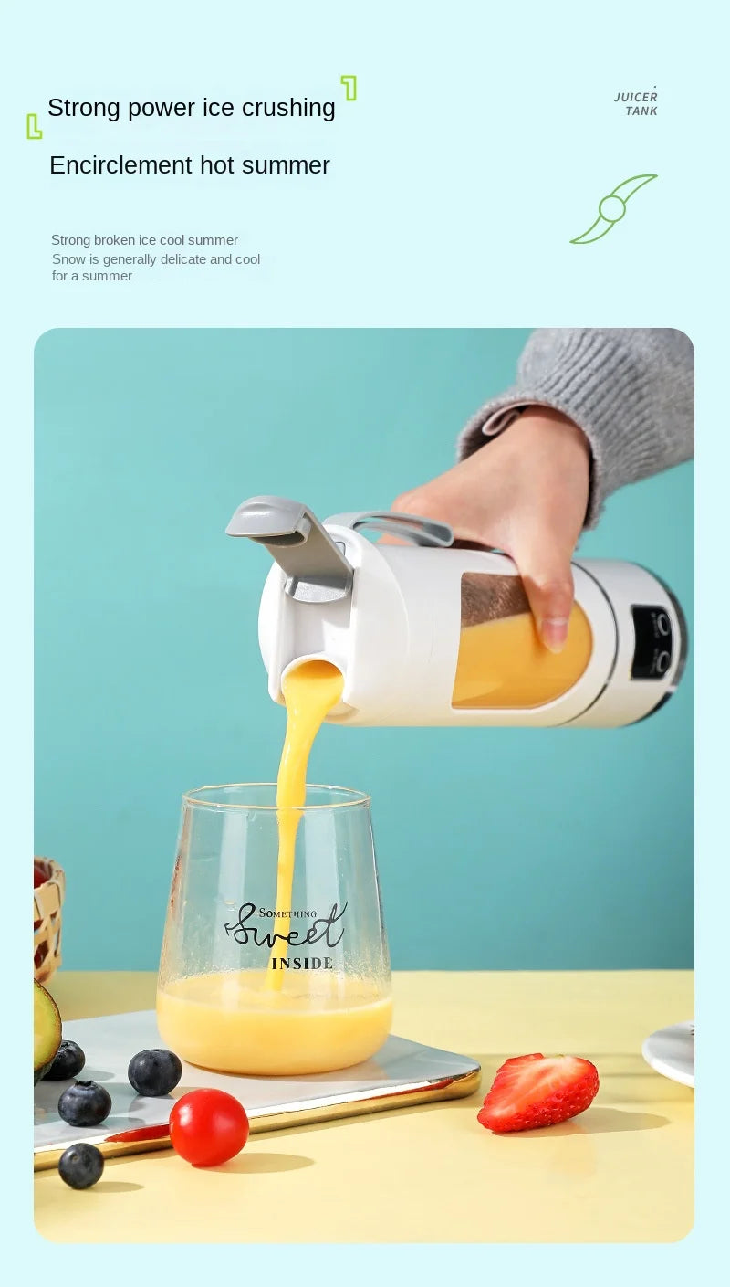 Máquina mezcladora doméstica, licuadora portátil, exprimidor eléctrico triturado con 3 velocidades, 450ML, gran capacidad, pantalla Digital, taza de jugo