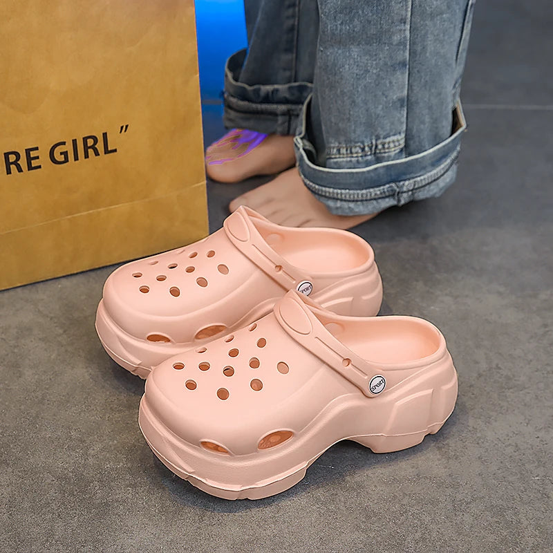 Sandalias de moda para mujer, zapatillas impermeables, zapatos de mujer, toboganes de verano para exteriores, zapatos de jardín de suela blanda, zuecos de interior, sandalias