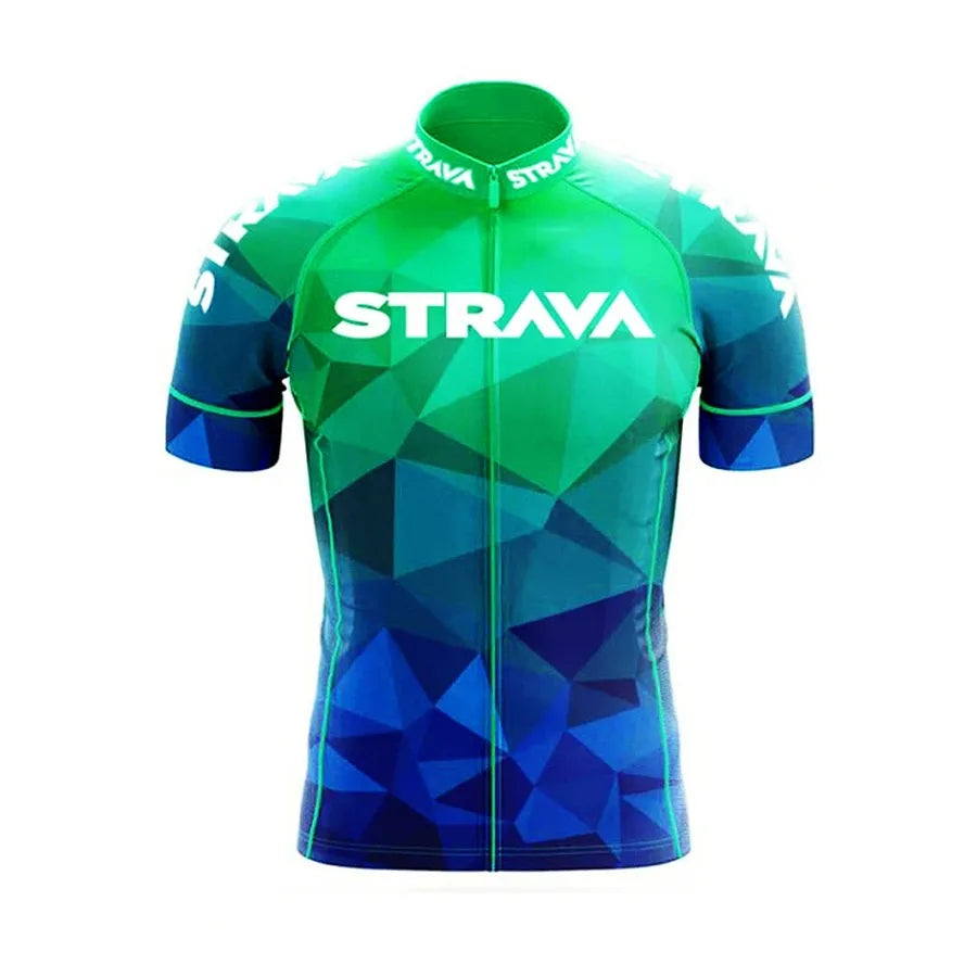 Strava-Conjunto de ciclismo para hombre, pantalones cortos para bicicleta, conjunto deportivo para bicicleta de carretera, Jersey para ciclismo de montaña, ropa transpirable de verano, uniforme profesional