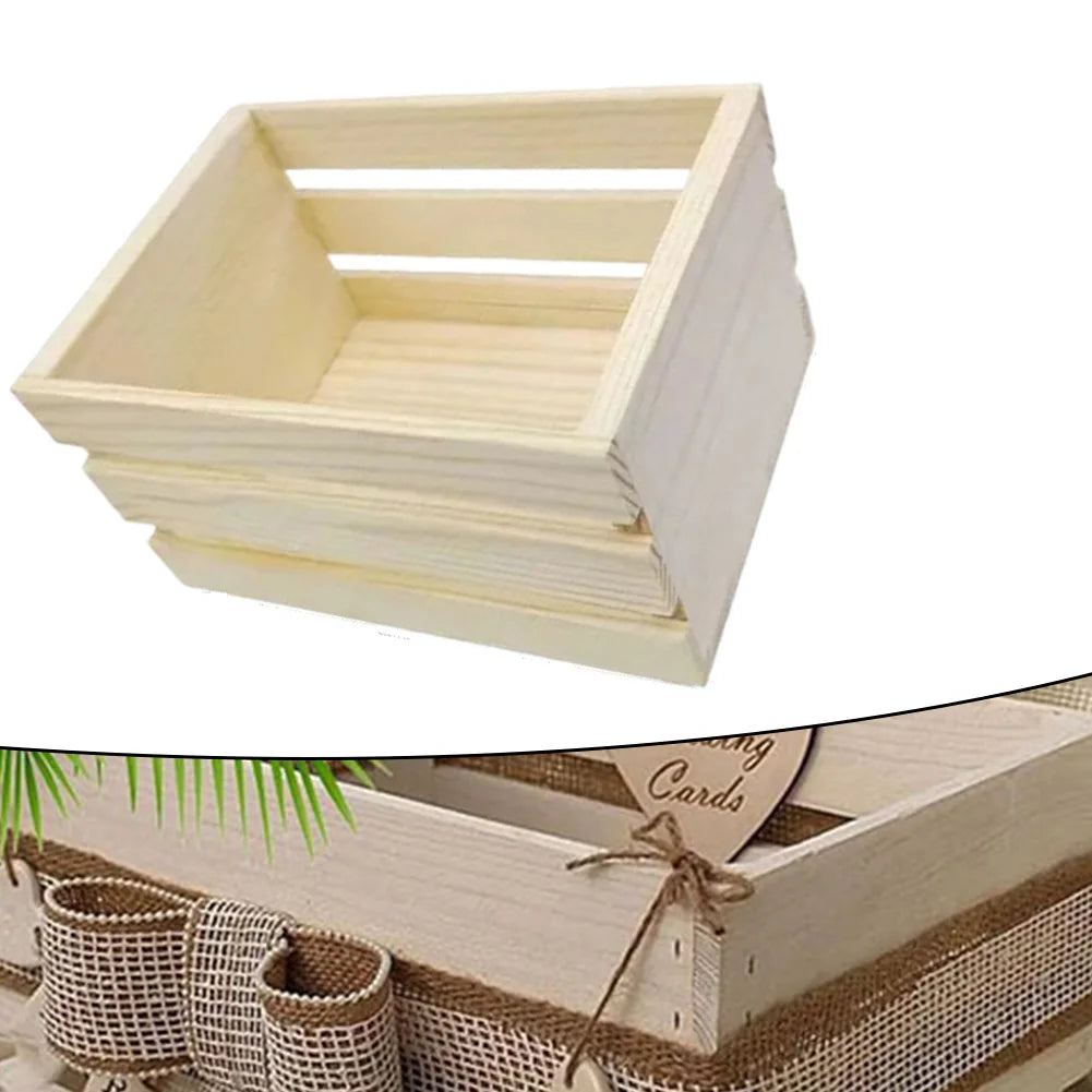 Caja de almacenamiento de madera, organizador de cosméticos y frutas, Mini cesta de madera de escritorio, modelo de cesta de almacenamiento de madera de pino, cesta de almacenamiento en miniatura