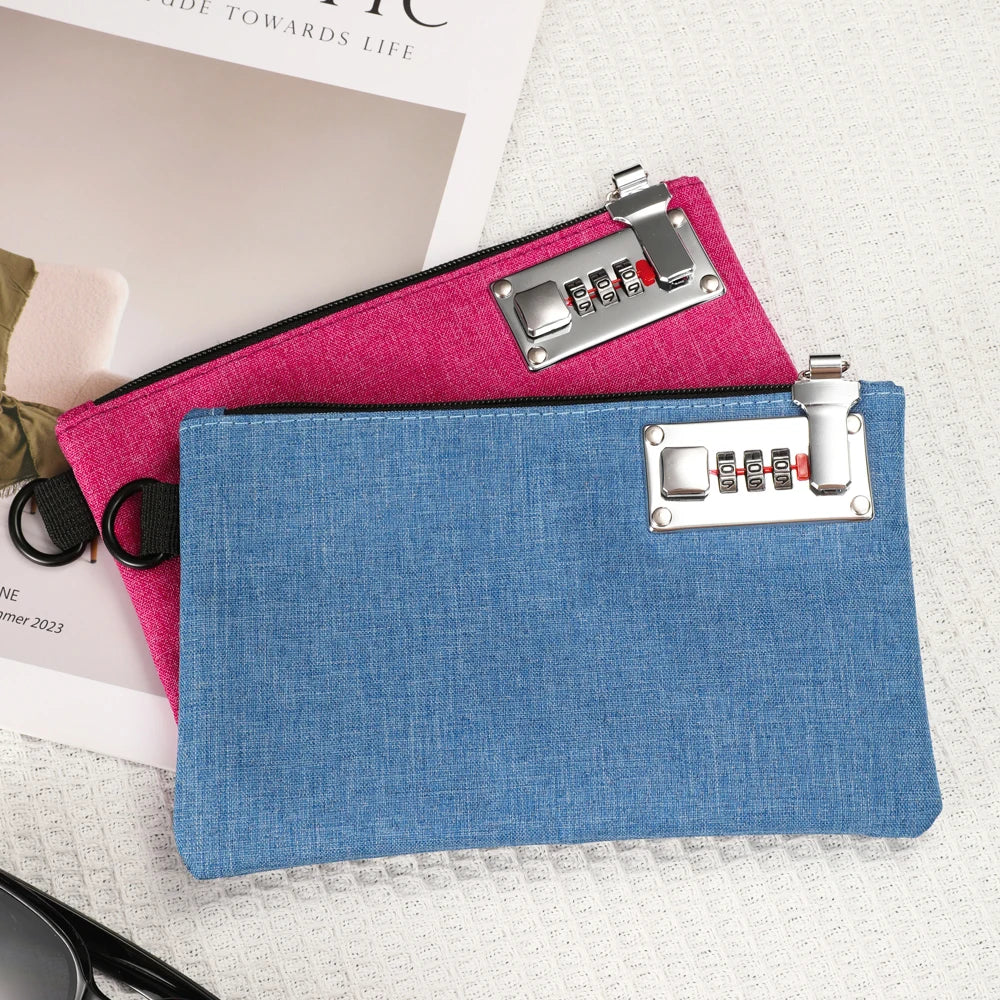 Bolsa de dinero Bolsa de depósito bancario Bolsa de medicina portátil Cartera pequeña con cerradura para monedas en efectivo