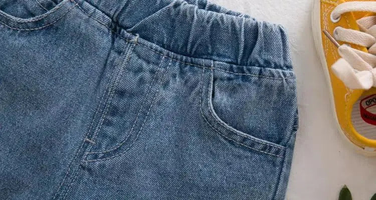 Pantalones vaqueros informales rasgados para niños, ropa de otoño para niñas pequeñas, pantalones bombachos holgados para bebés de 2, 3, 4 y 5 años