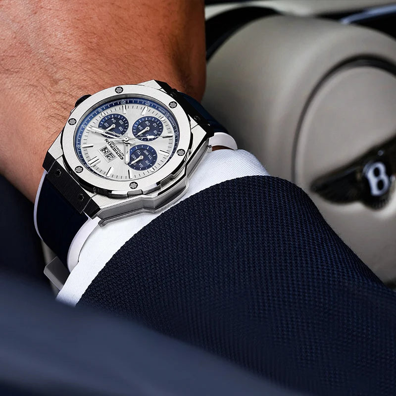 2026 relojes mecánicos para hombre, relojes de pulsera deportivos analógicos automáticos con correa de silicona, Reloj resistente al agua de acero inoxidable