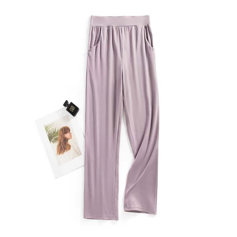 Pijamas de algodón para mujer, pantalones cómodos de talla grande para el hogar, ropa de noche para otoño e invierno, M-3XL