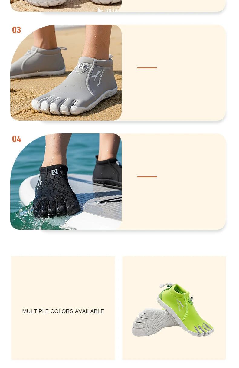 Zapatos de Neopreno de Cinco Dedos, Zapatillas de Agua Descalzas para Buceo, Voleibol de Playa y Caminatas en Arrecifes Costeros