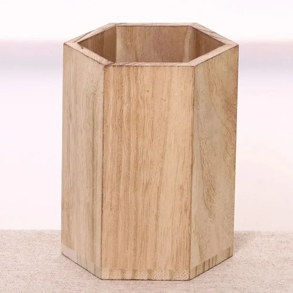 Portalápices de madera para almacenamiento de escritorio, caja porta bolígrafos de gran capacidad estilo INS, organizador de lápices de madera multifuncional