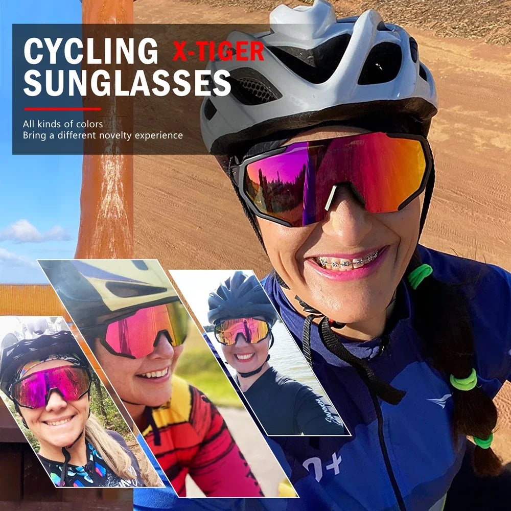 Gafas de sol polarizadas para Ciclismo de montaña para hombre y mujer, lentes de sol de X-TIGER, para carreras