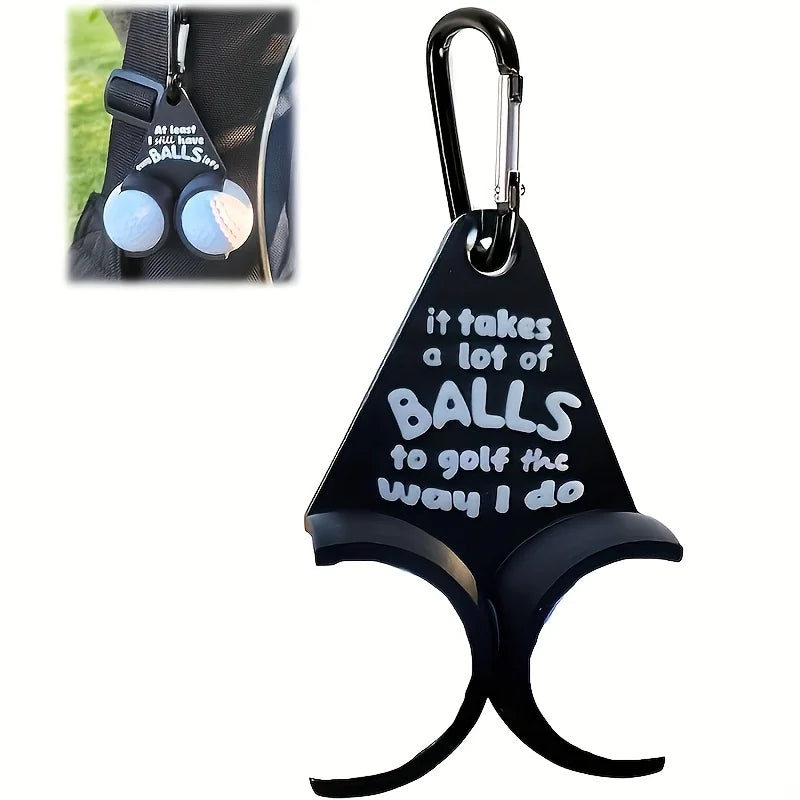 Soporte para pelota de golf, mosquetón/anillo de hebilla, opciones, parodia de plástico y Metal, estante para tee, regalo de mordaza para golfistas, accesorios para bolsas, diseño novedoso