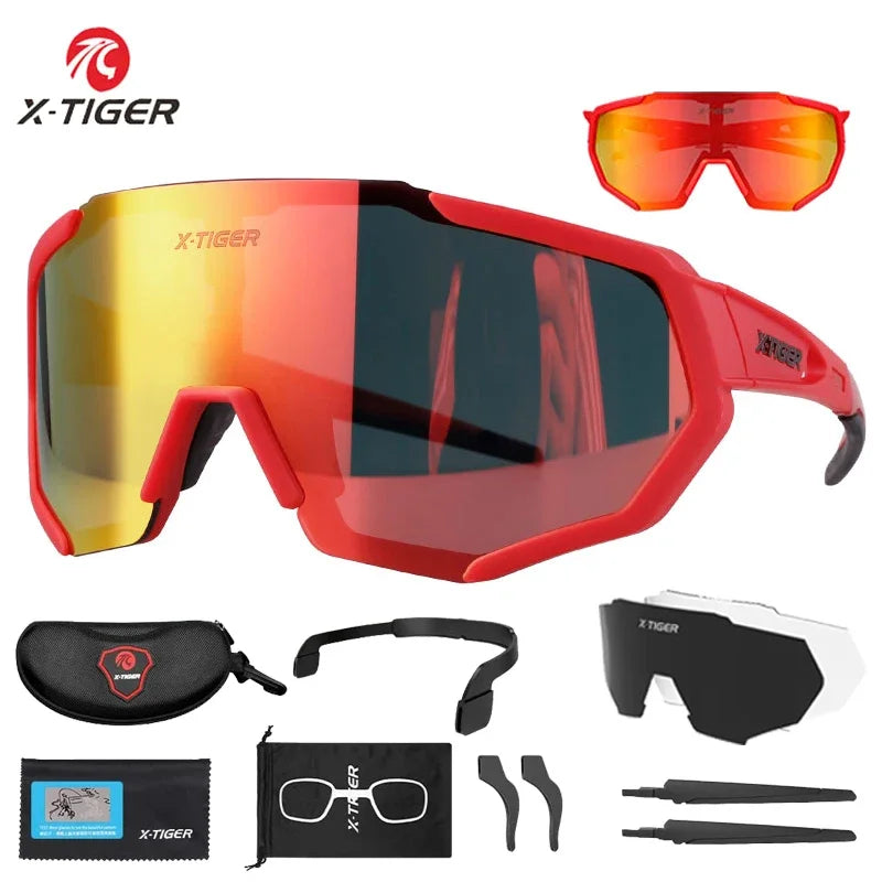 Gafas de sol polarizadas para Ciclismo de montaña para hombre y mujer, lentes de sol de X-TIGER, para carreras