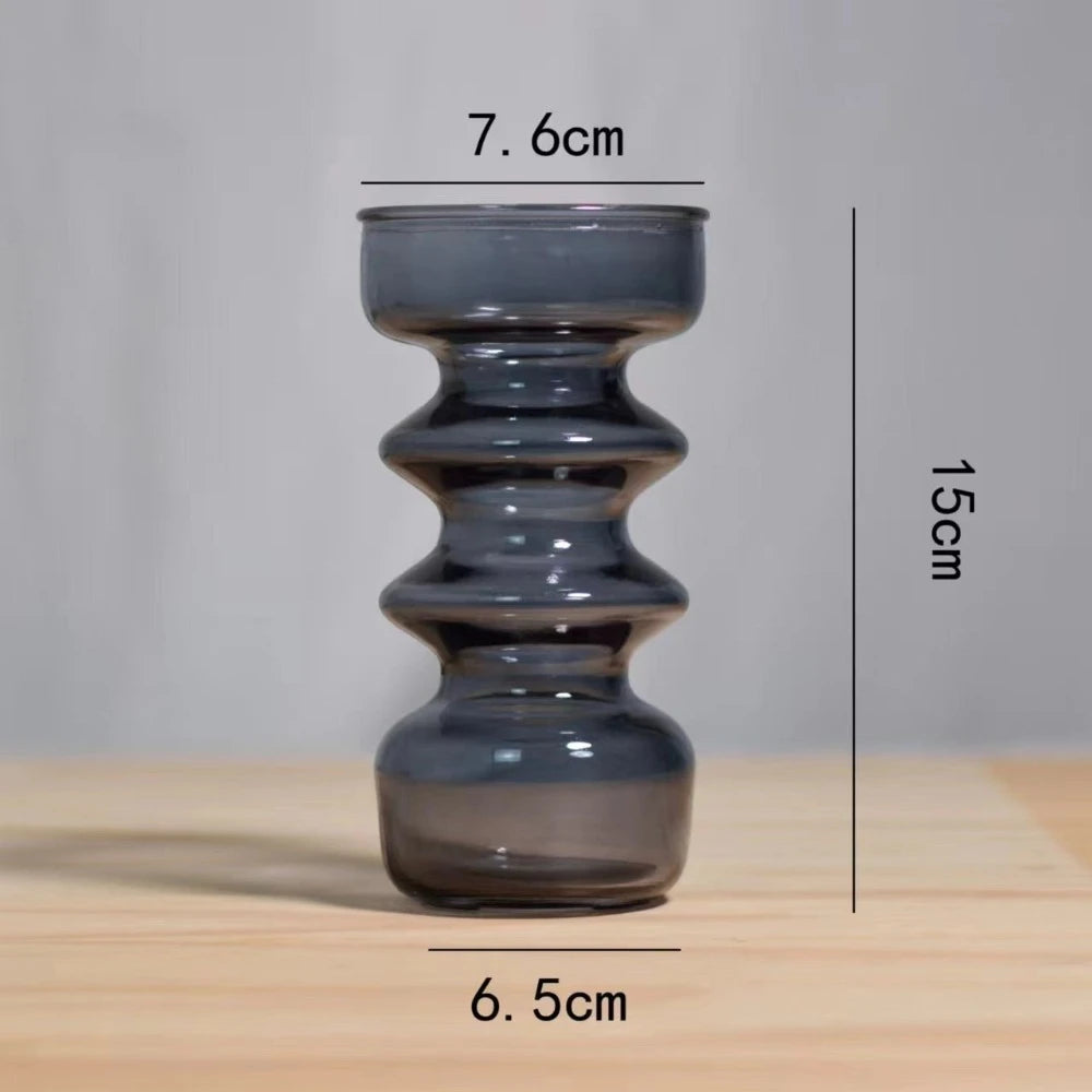 Jarrones coloridos, adornos de vidrio, decoraciones de escritorio, ramos de flores secas, salas de estar, arreglos florales, jarrones Vintage