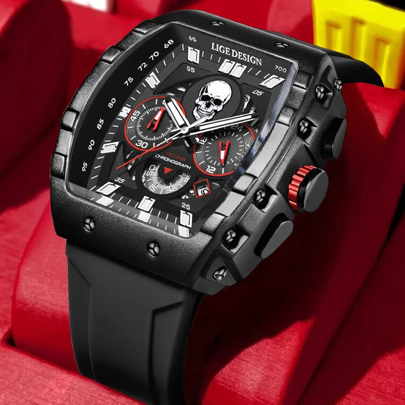 LIGE-reloj analógico de cuarzo para hombre, accesorio de pulsera resistente al agua con cronógrafo, complemento Masculino deportivo de marca de lujo con esfera luminosa y diseño militar