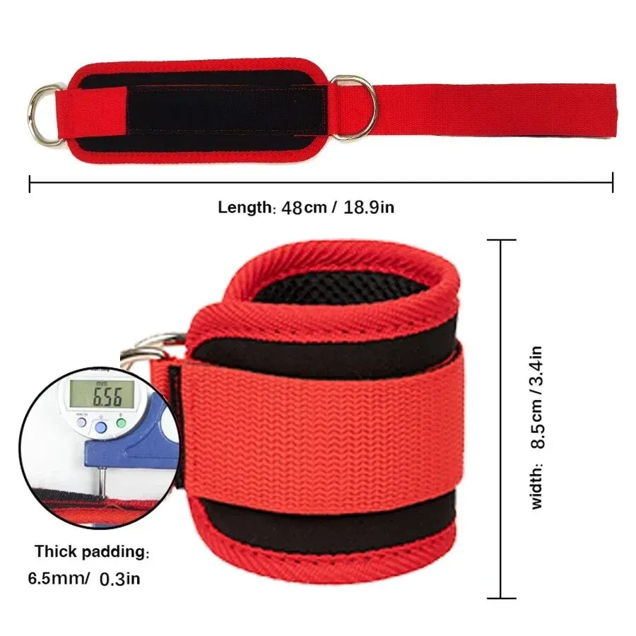Correas de tobillo para Fitness, puños de soporte ajustables con anillo en D, polea para entrenamiento de fuerza de piernas para gimnasio con hebilla, protector deportivo, abductores de seguridad