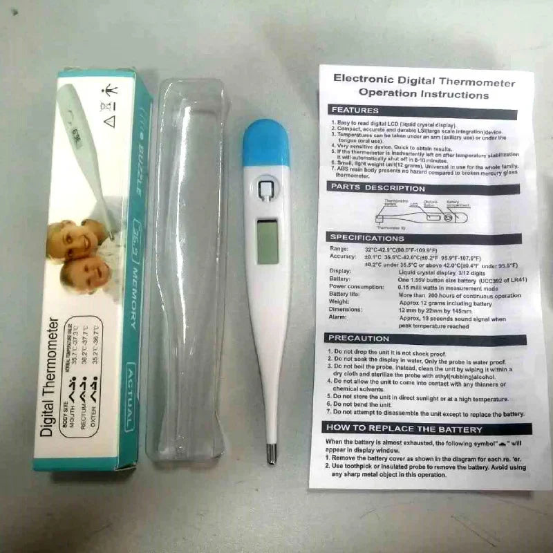 Termómetro de agua Digital, termómetro preciso para lectura de temperatura bucal y axila, termómetro de alerta de fiebre, termómetros de baño para bebé