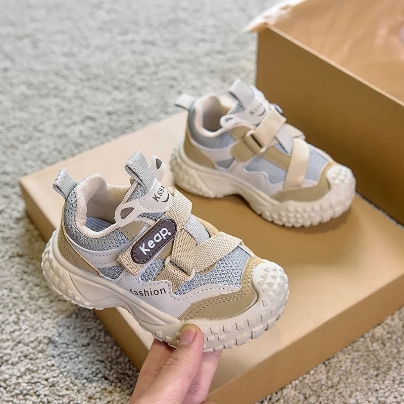 2025 nueva moda niños zapatos casuales dedos del pie antideslizantes niños niñas zapatillas de fondo suave niños tenis zapatos deportivos cómodos